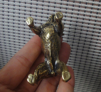 Vintage Solid Brass French Bulldog Figurine: Home Ornament (2.36"x2.25")