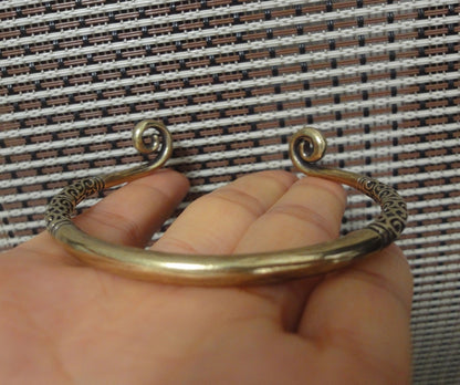 Solid Brass Sun Wukong Monkey King Adjustable Bangle Vintage Style Bracelet