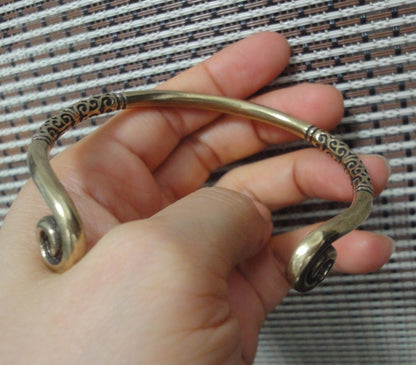 Solid Brass Sun Wukong Monkey King Adjustable Bangle Vintage Style Bracelet