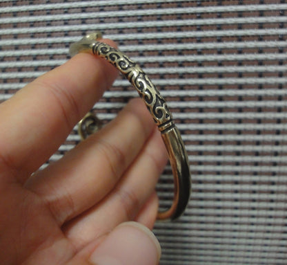 Solid Brass Sun Wukong Monkey King Adjustable Bangle Vintage Style Bracelet