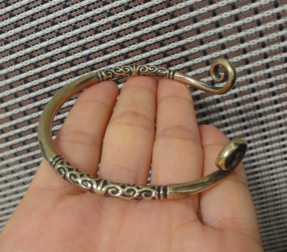 Solid Brass Sun Wukong Monkey King Adjustable Bangle Vintage Style Bracelet