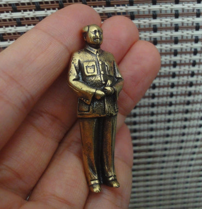 Solid Brass Famous Great Leader "MaoZeDong" Chairman Statue Pendant