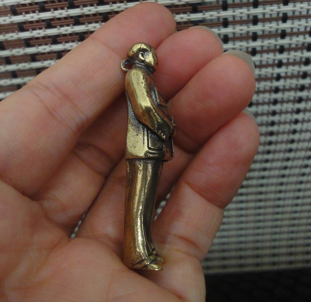 Solid Brass Famous Great Leader "MaoZeDong" Chairman Statue Pendant