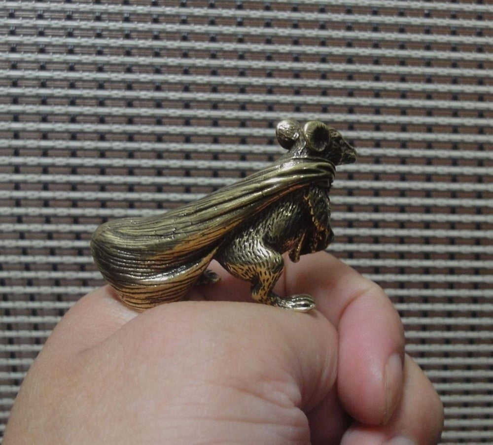 Vintage Brass Feng Shui Rat Ornament Figurine Statue for Home Decor