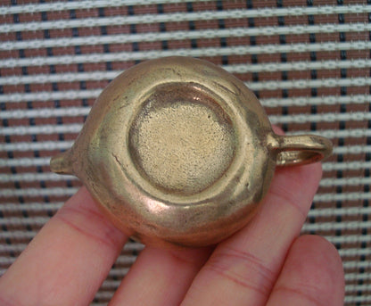 Vintage Brass Mini Teapot Ornament for Home Office Decor