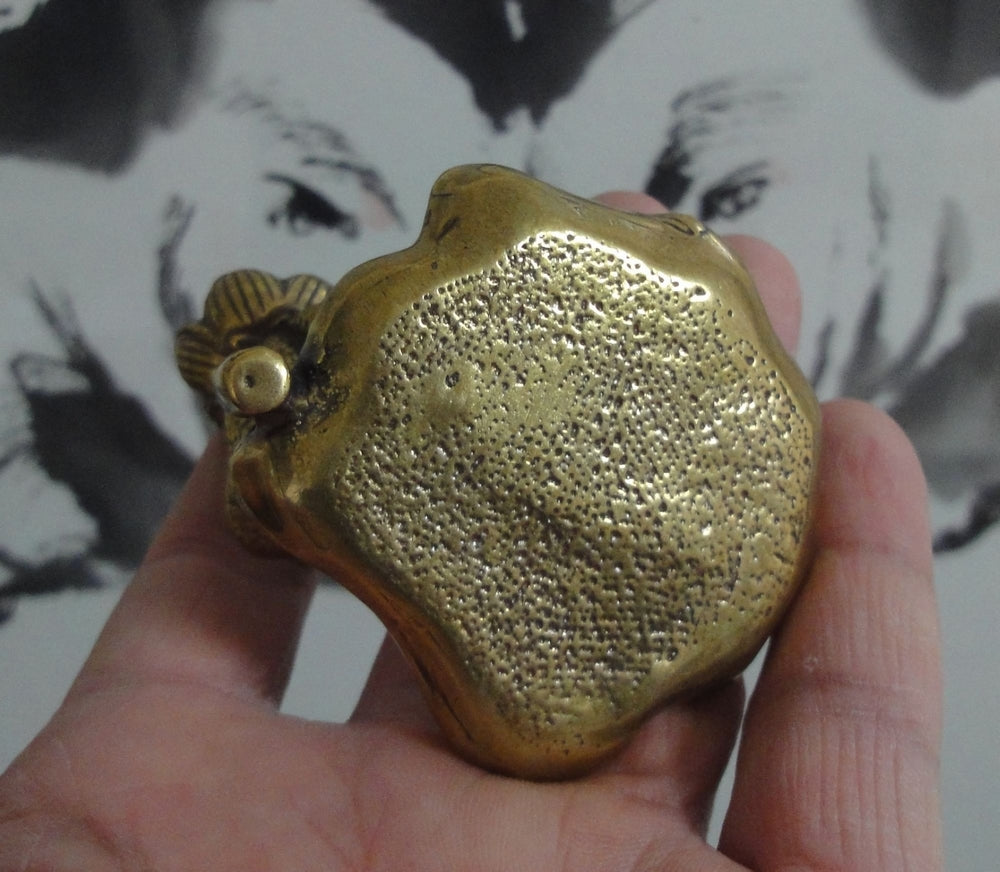 Vintage Style Solid Brass Frog Lotus Incense Stick Stand Holder for Home Decor