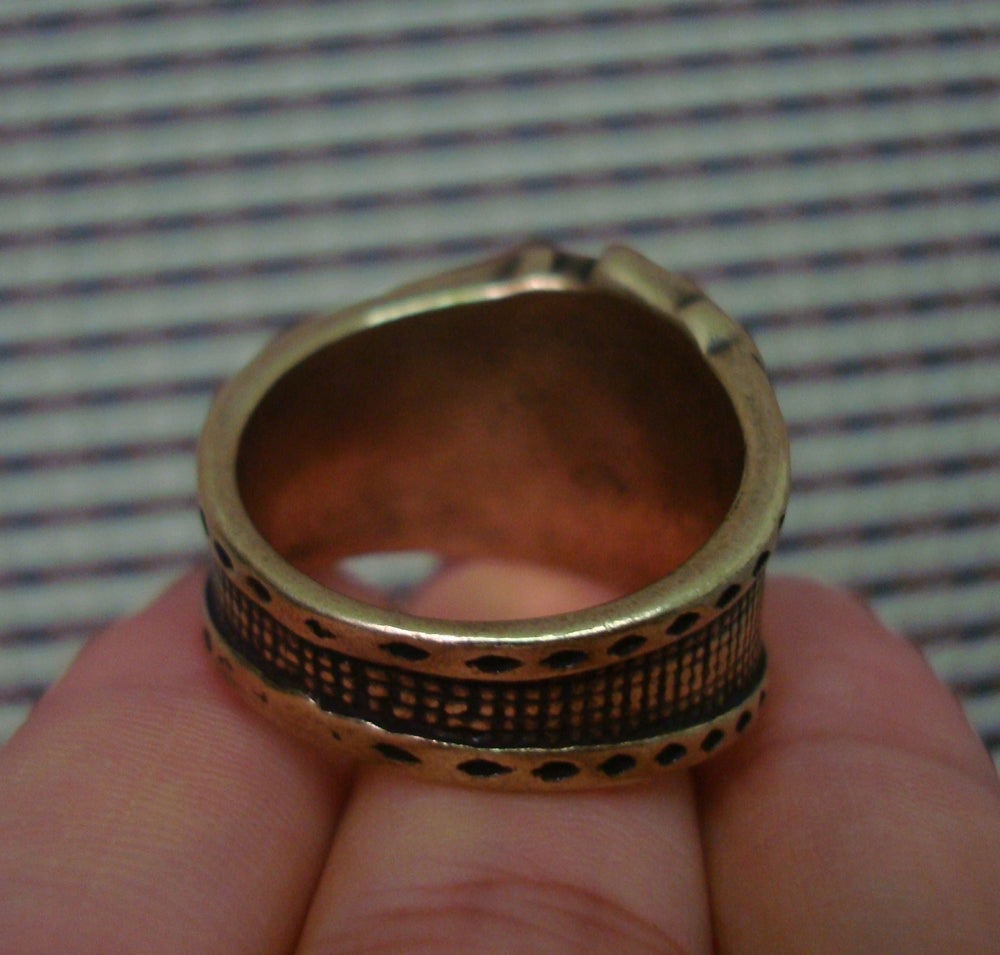 Vintage Solid Brass Magician Poker Ring US Size 11 (21MM)