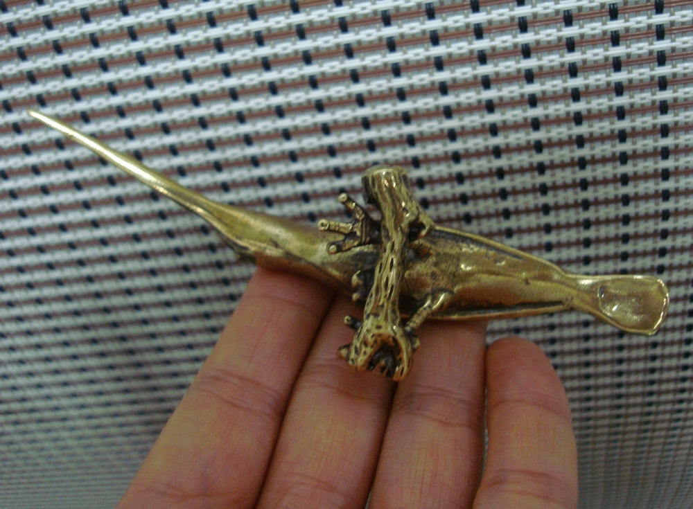 Solid Brass Kingfisher Bird Figurine Vintage Syle Statue for Home Decor