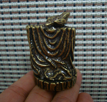 Retro Solid Brass Buddha and Bird Statue Incense Stick Holder for Home Decor