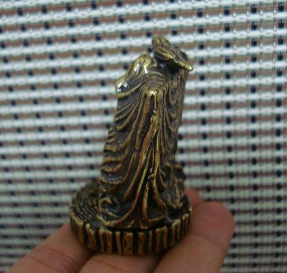Retro Solid Brass Buddha and Bird Statue Incense Stick Holder for Home Decor