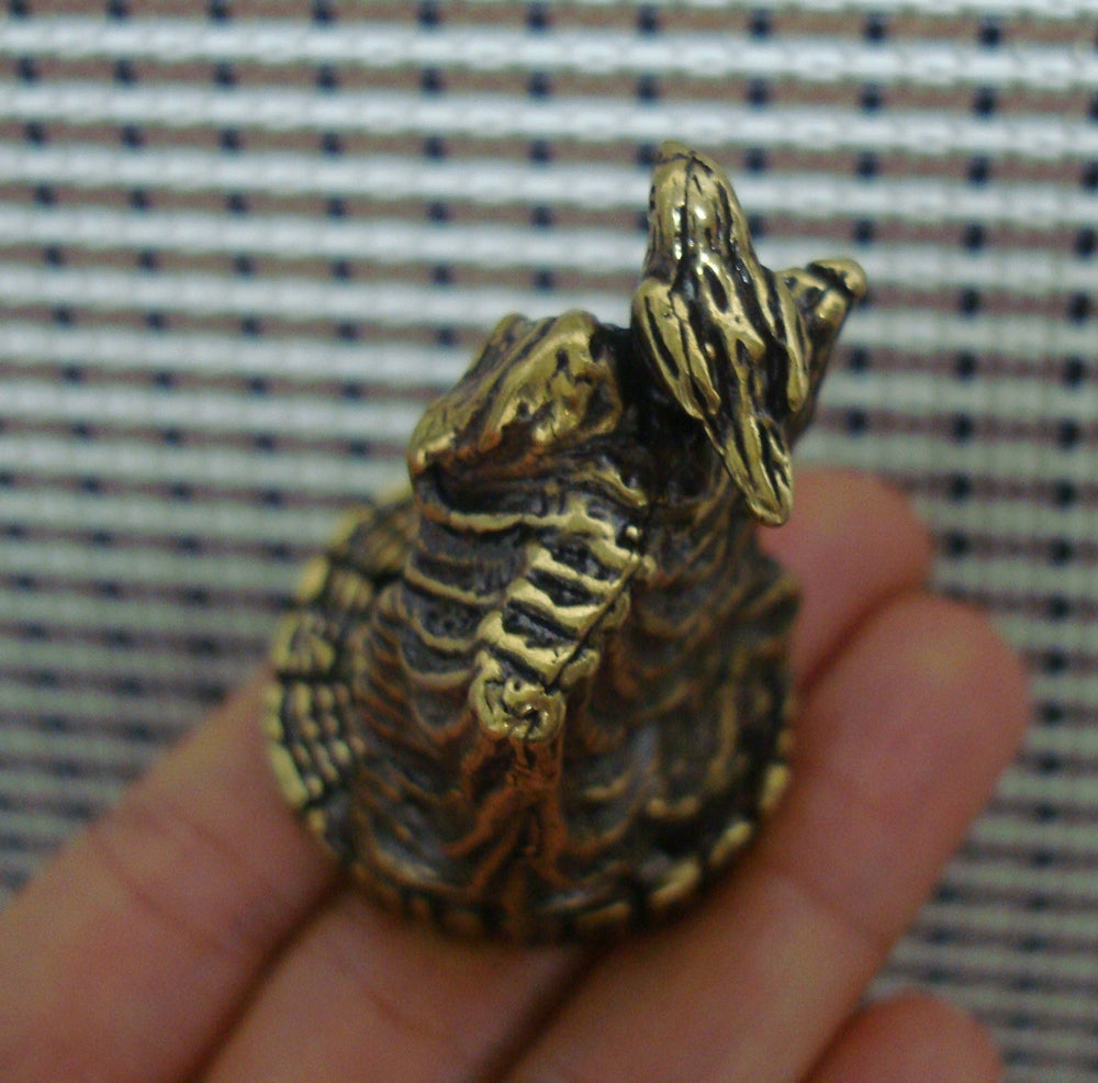 Retro Solid Brass Buddha and Bird Statue Incense Stick Holder for Home Decor