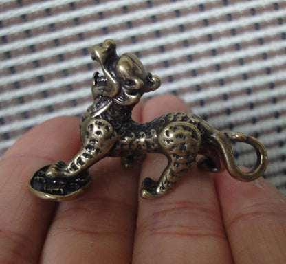 Vintage Brass Wealth Pixiu Figurine Animal Statue Ornament
