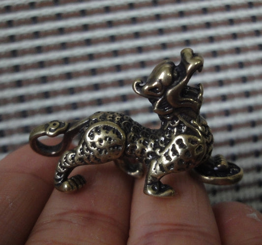Vintage Brass Wealth Pixiu Figurine Animal Statue Ornament