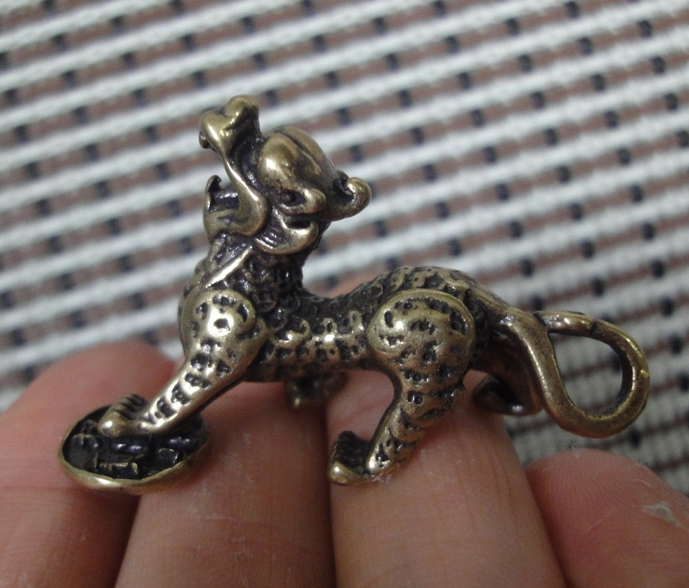 Vintage Brass Wealth Pixiu Figurine Animal Statue Ornament