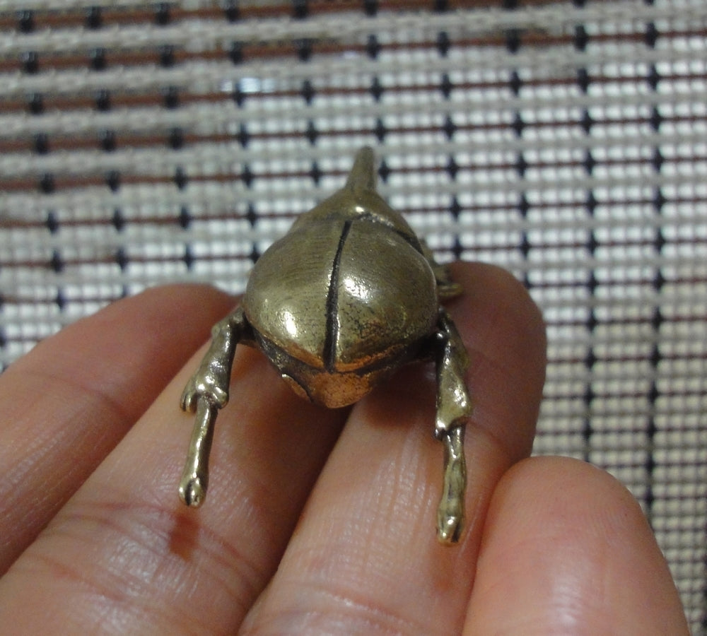 Solid Brass Rhinoceros Beetle Figurine Statue for Home Garden Decor