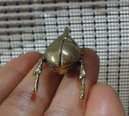Solid Brass Rhinoceros Beetle Figurine Statue for Home Garden Decor