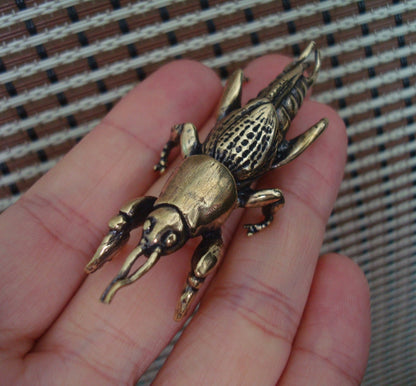 Solid Brass Prosperity Cricket Figurine Vintage Ornament for Home Decor