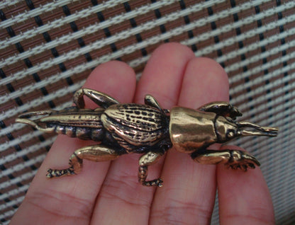 Solid Brass Prosperity Cricket Figurine Vintage Ornament for Home Decor