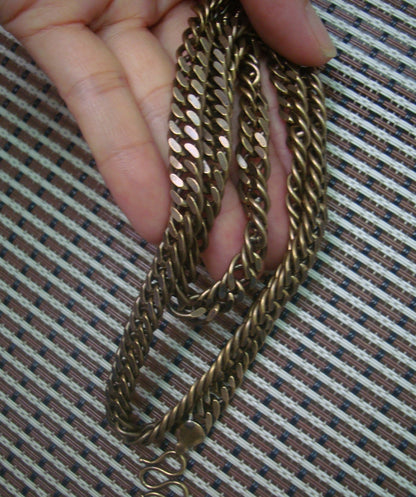 Vintage Brass Cuban Link Bracelet Necklace 61.5cm Length