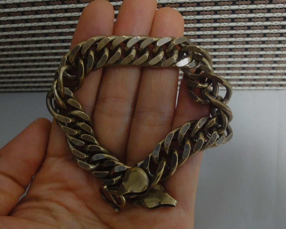 Vintage Style Brass Copper Centipedes Statue Chain Bracelet
