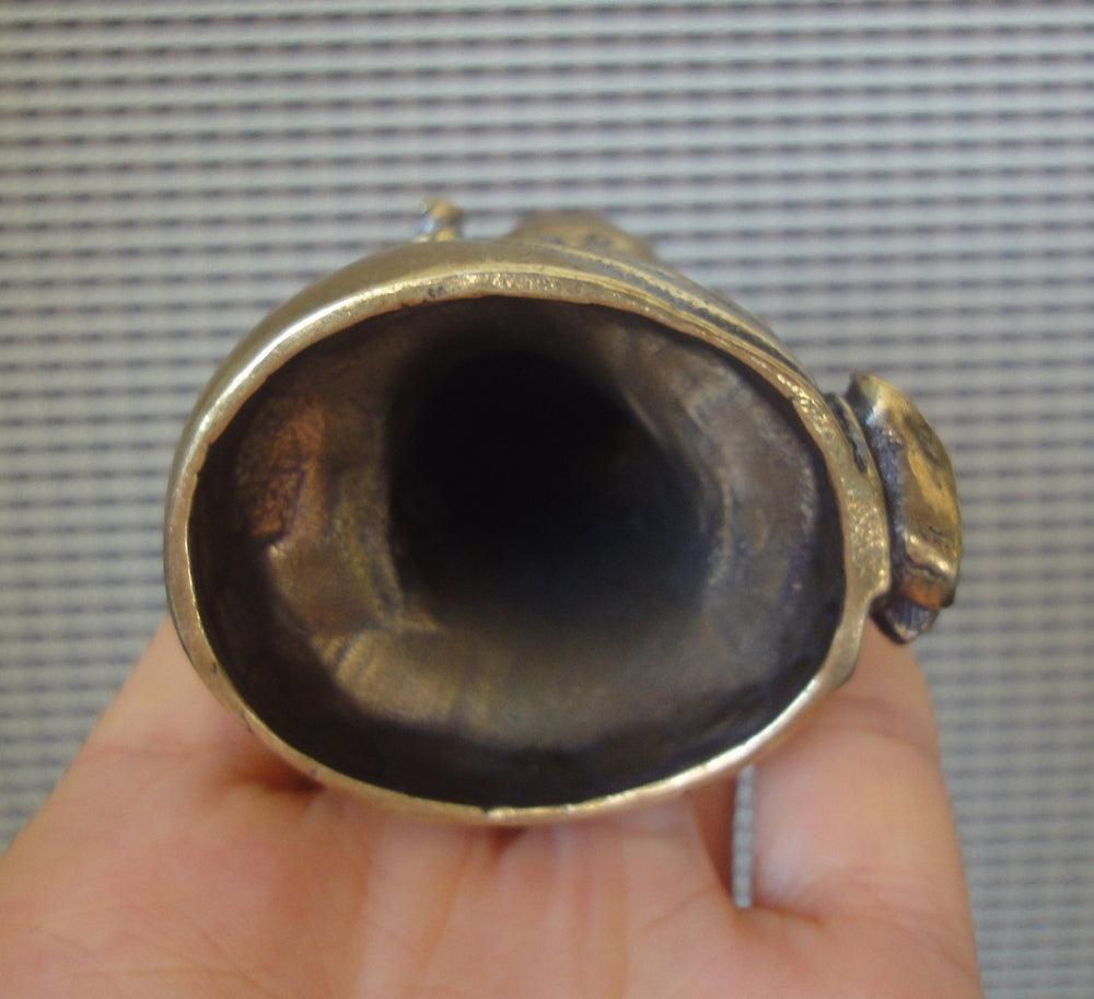 Solid Brass Wealth Maitreya Buddha Figurine Vintage "FengShui" Statue