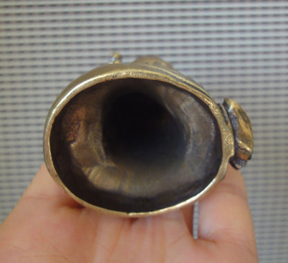 Solid Brass Wealth Maitreya Buddha Figurine Vintage "FengShui" Statue