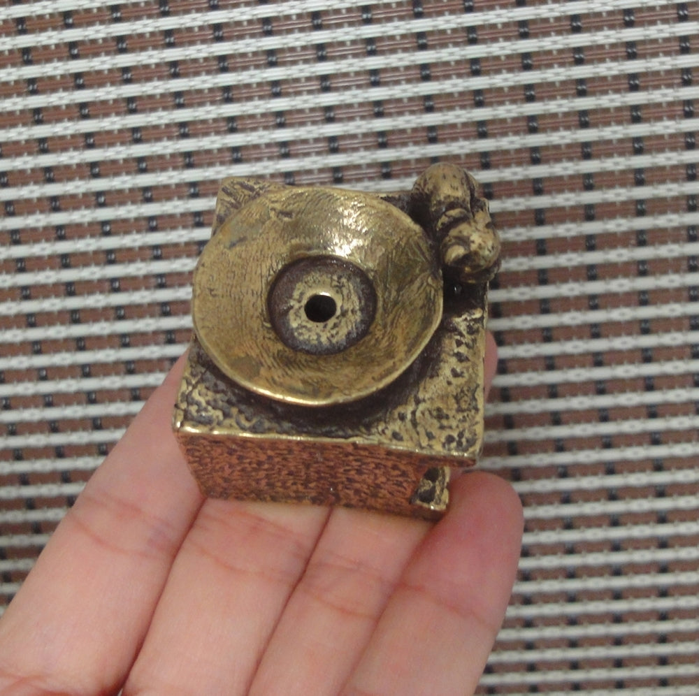 Vintage Brass Whimsical Stove Statue Incense Holder