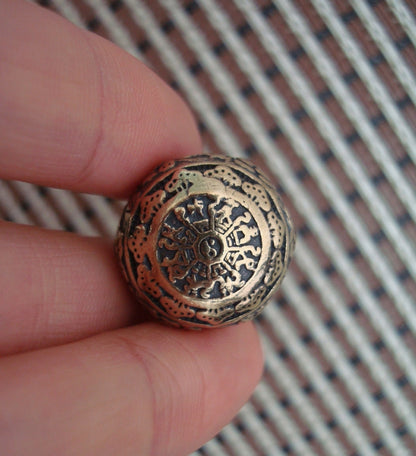 Vintage Hollow Brass Lotus Gourd Pendant Home Ornament Charm for Bags