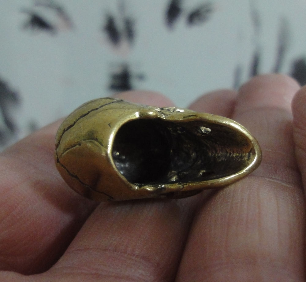 Solid Brass Cool Skull Statue Pendant Vintage Style Sculpture