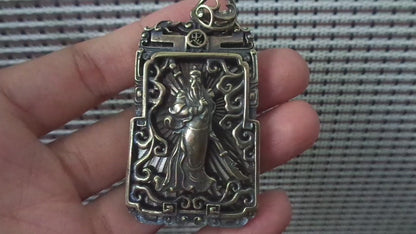 GuanGong Brass Pendant - Traditional Chinese Good Fortune Jewelry