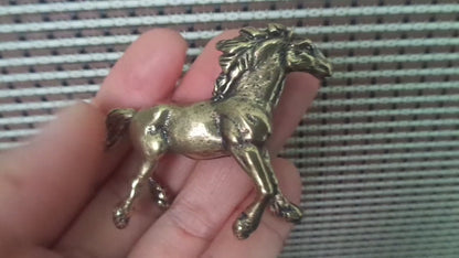 Solid Brass Copper Strong Horse Figurine Vintage Style Statue for Home Decor