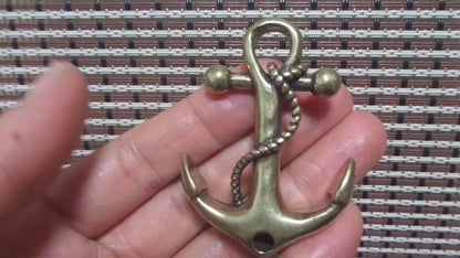 Solid Brass Ship Anchor Charm Pendant for Keychaings and Bags Decor