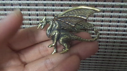 Solid Brass Flying Dragon Figurine Statue For Home Garden Decor