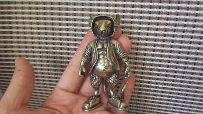 Solid Brass Street-Style Mouse Figurine Vintage Animal Ornament