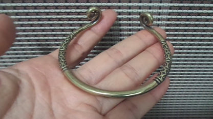 Solid Brass Sun Wukong Monkey King Adjustable Bangle Vintage Style Bracelet