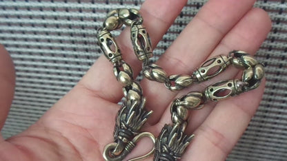 Vintage Solid Brass Dragon Head Hip-hop Bracelet