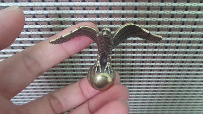 Solid Brass Eagle Holding Balll Figurine Bird Vintage Style Statue for Home Decor
