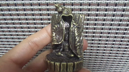 Retro Solid Brass Buddha and Bird Statue Incense Stick Holder for Home Decor