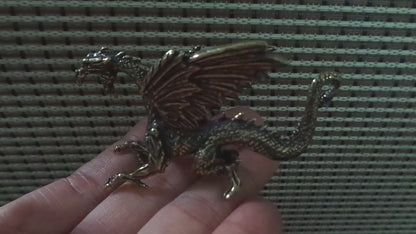 Vintage Style Brass Winged Dragon Pterosaur Figurine - Mythical Decor Accent